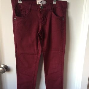 Burgundy Low Rise Skinny Jean